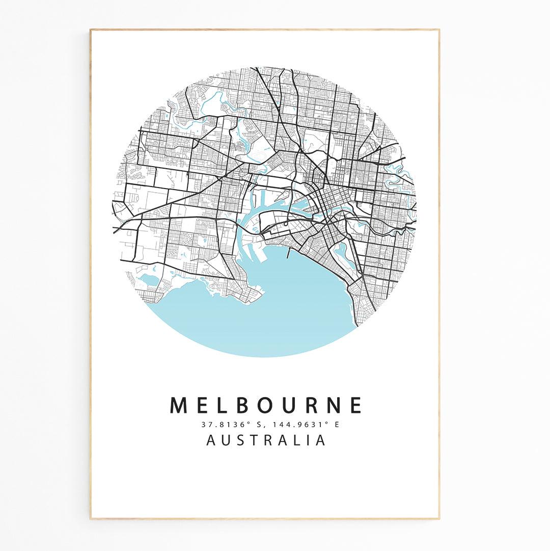 Melbourne City Map Prints - 98typesAustralia Maps