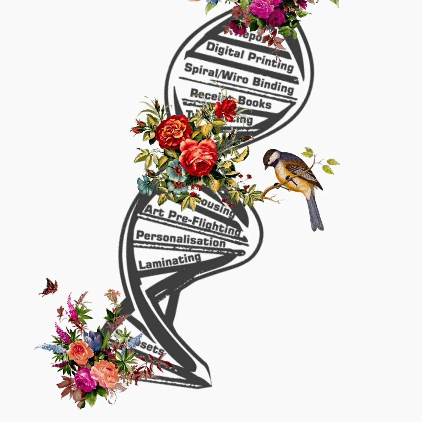 DNA Skeleton Anatomical Flowers Print - 98types