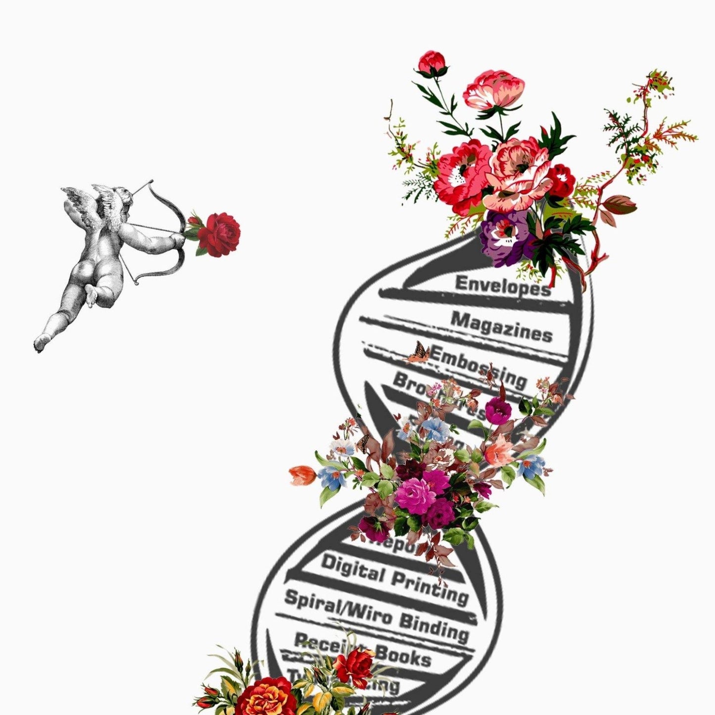 DNA Skeleton Anatomical Flowers Print - 98types