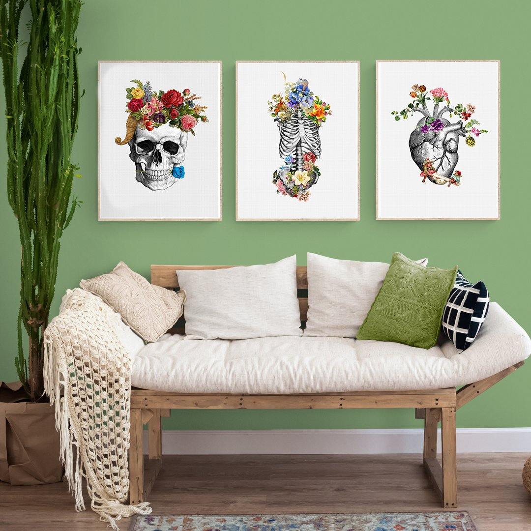 Human Anatomy Flower Botanical Poster - 98types