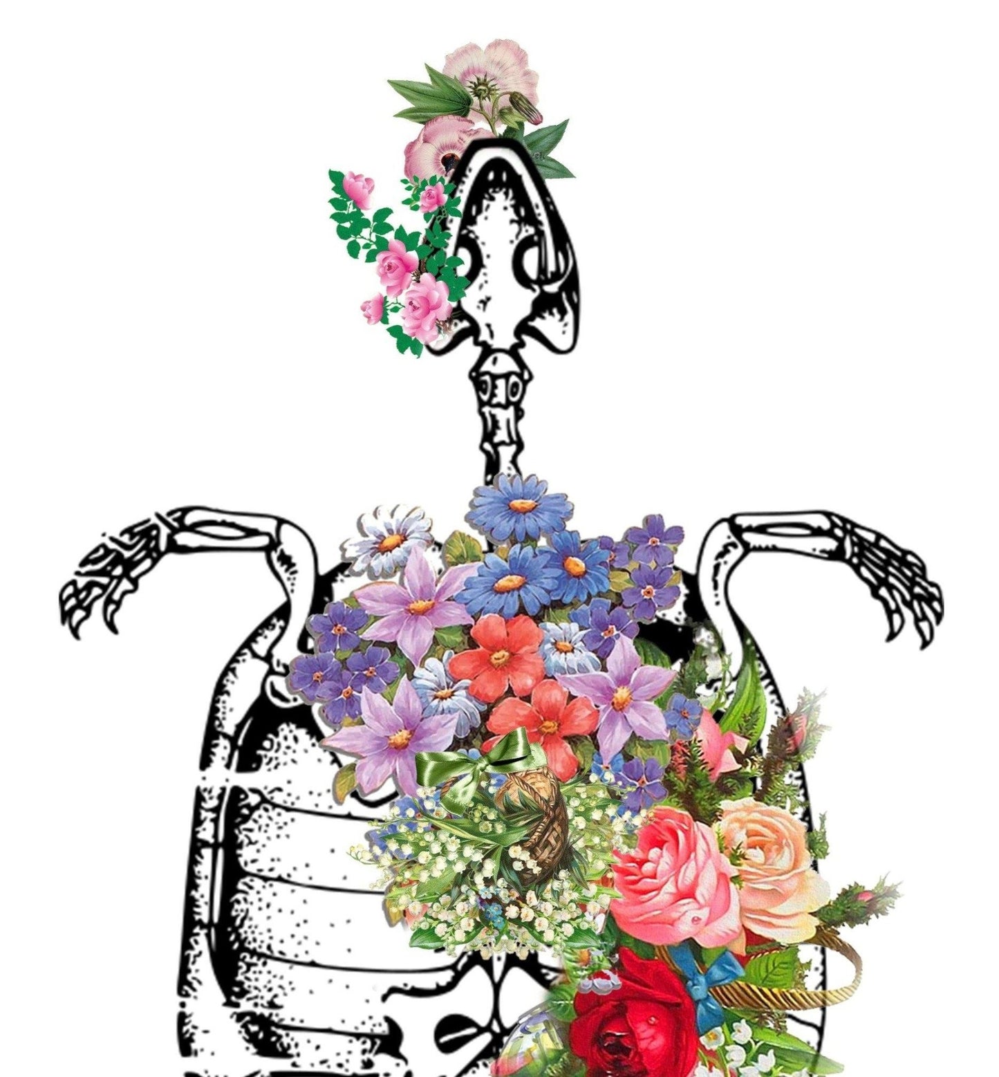 Tortoise Anatomical Flowers Print - 98types