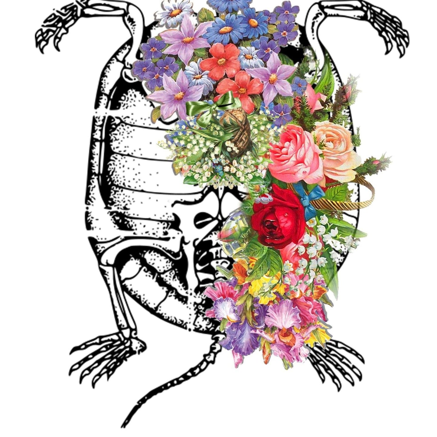 Tortoise Anatomical Flowers Print - 98types