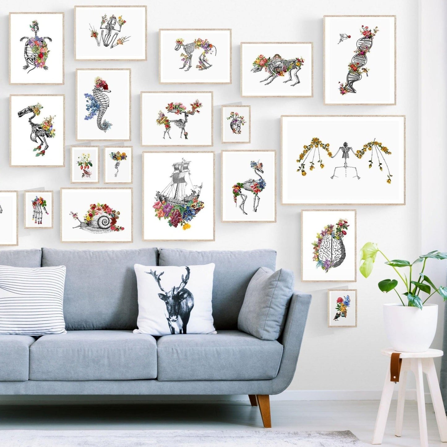 Tortoise Anatomical Flowers Print - 98types