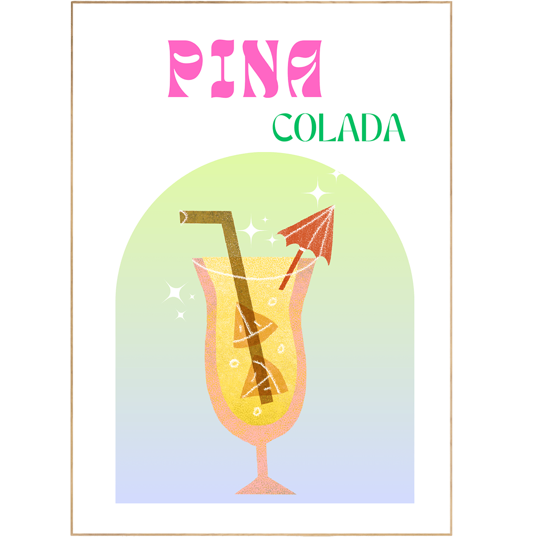 PINA COLADA COCKTAIL PRINT - 98typesCocktails