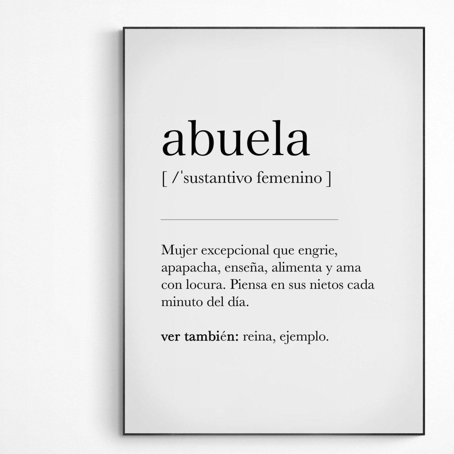 Abuela Definition Print - 98types