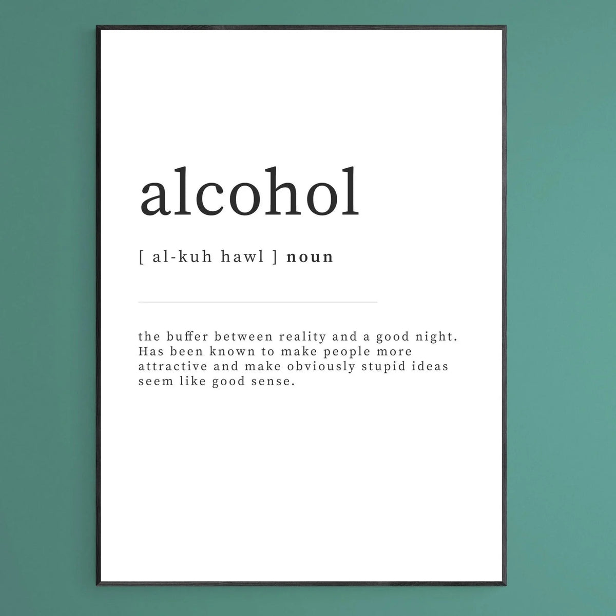 Alcohol Definition Print - 98types