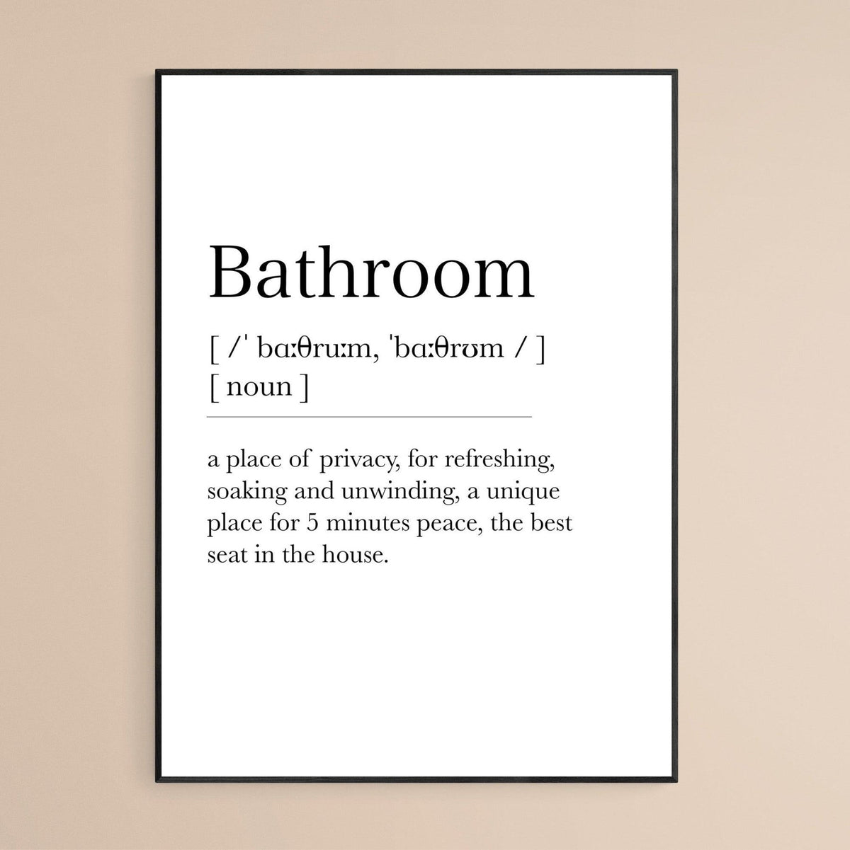 Bathroom Definition Print - 98types