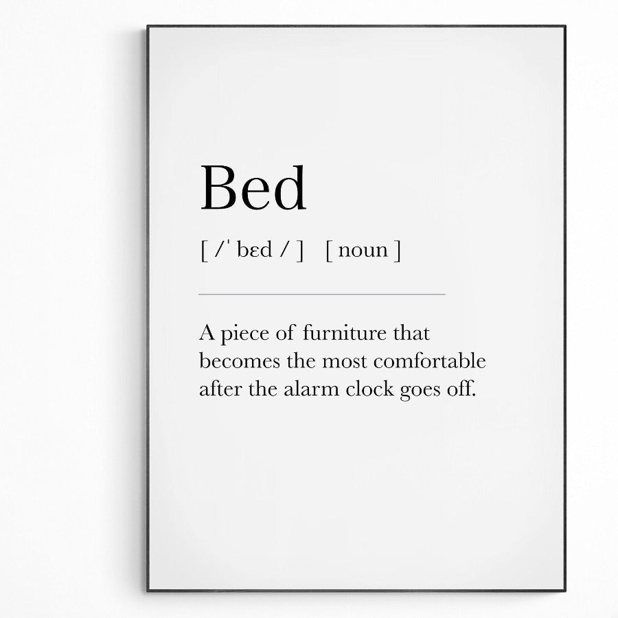 Bed Definition Dictionary Print - 98types