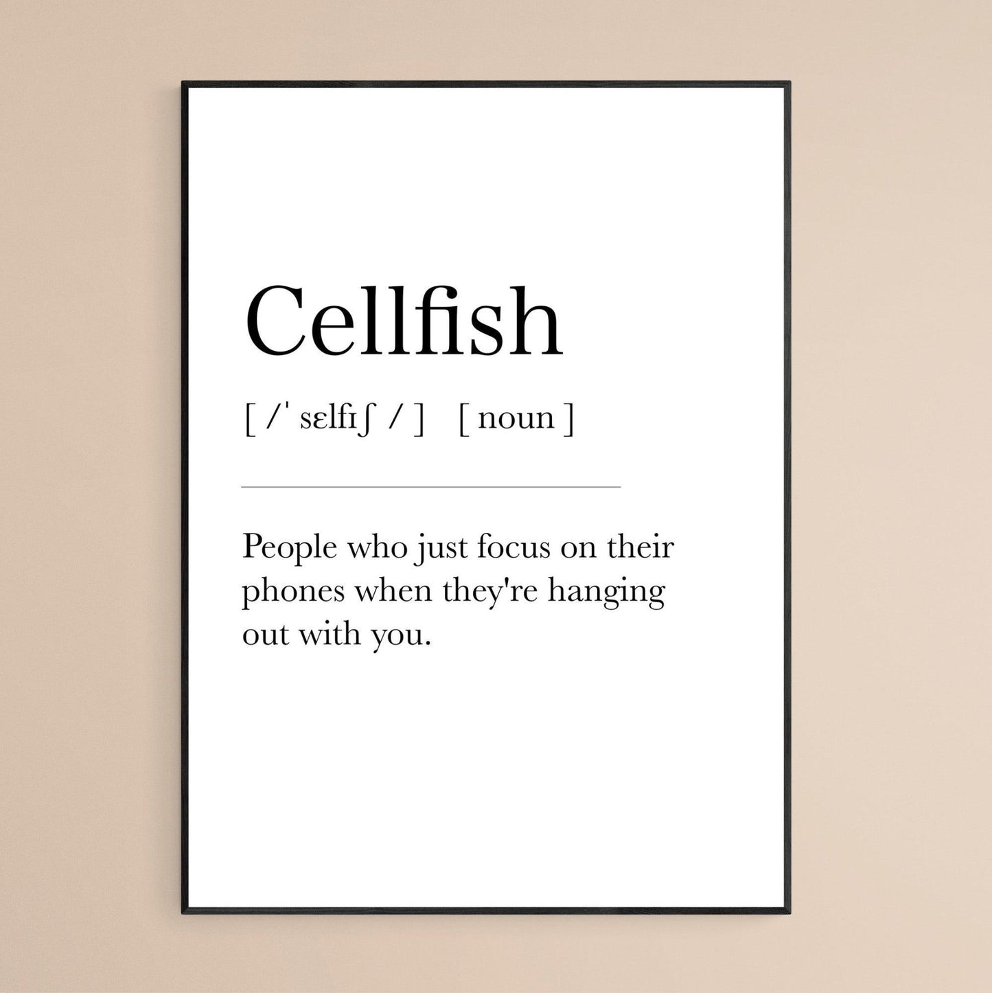 Cellfish Definition Print - 98typesDefinitions