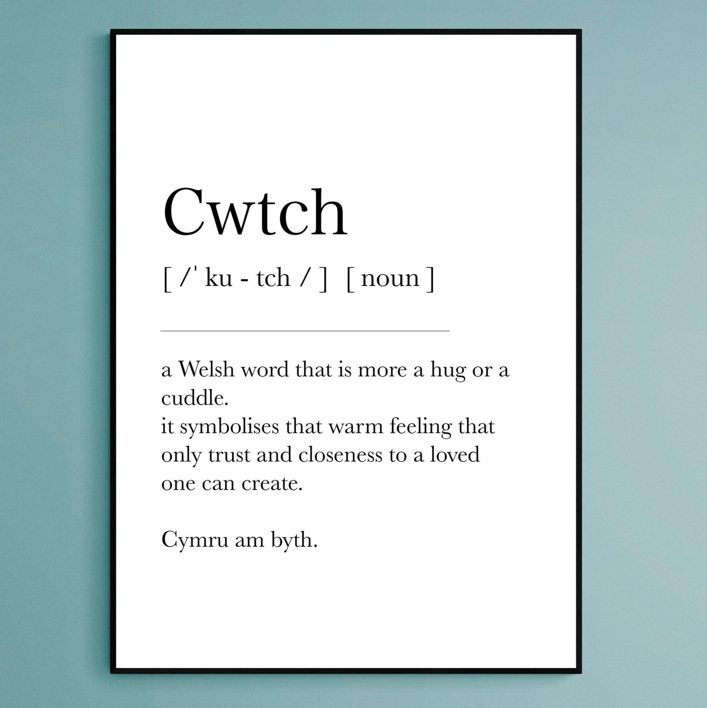Cwtch Definition Print - 98typesDefinitions