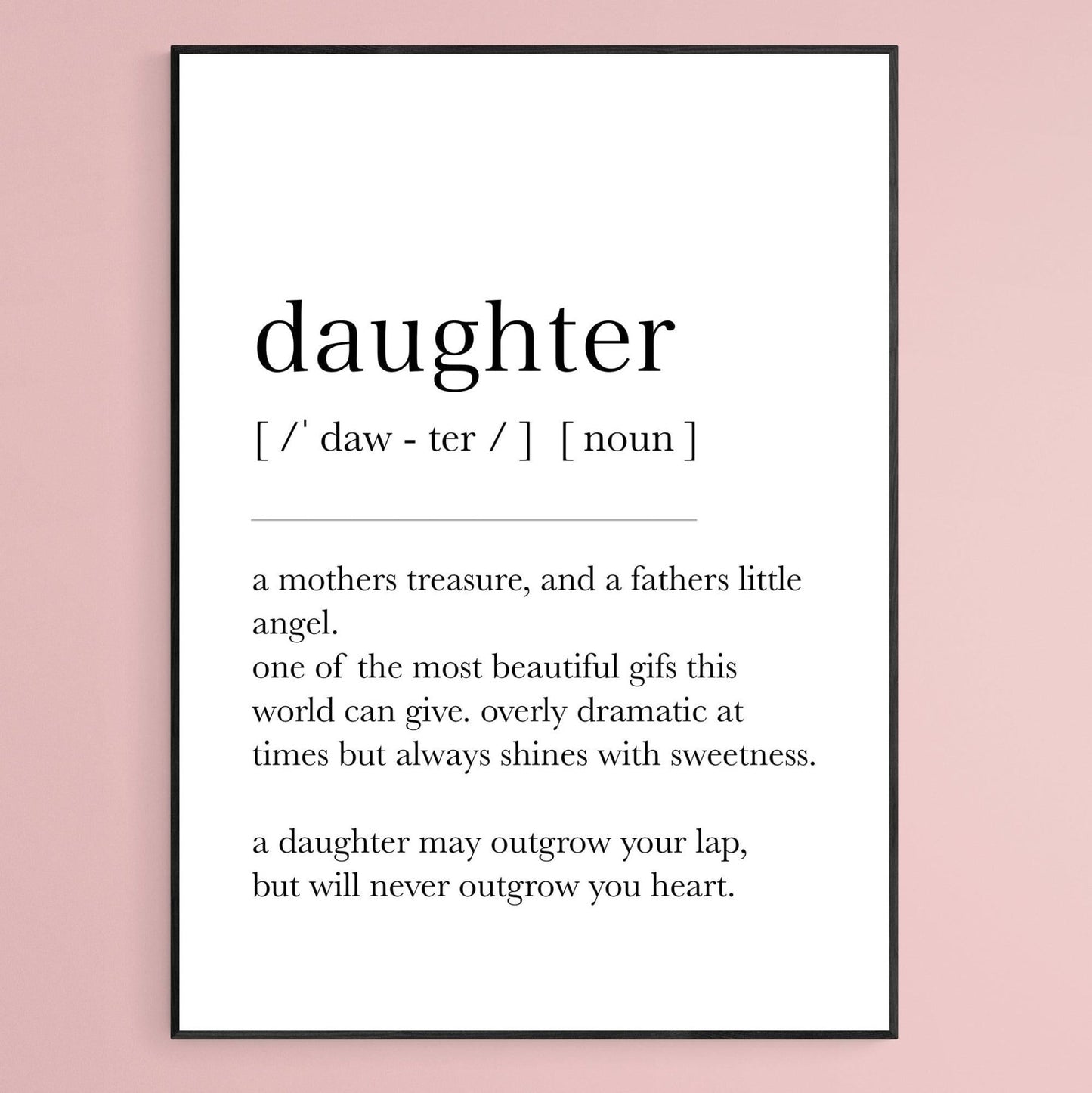 Daughter Definition Print - 98typesDefinitions
