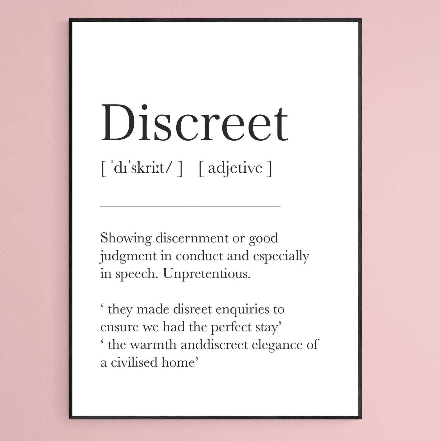 Discreet Definition Print - 98types