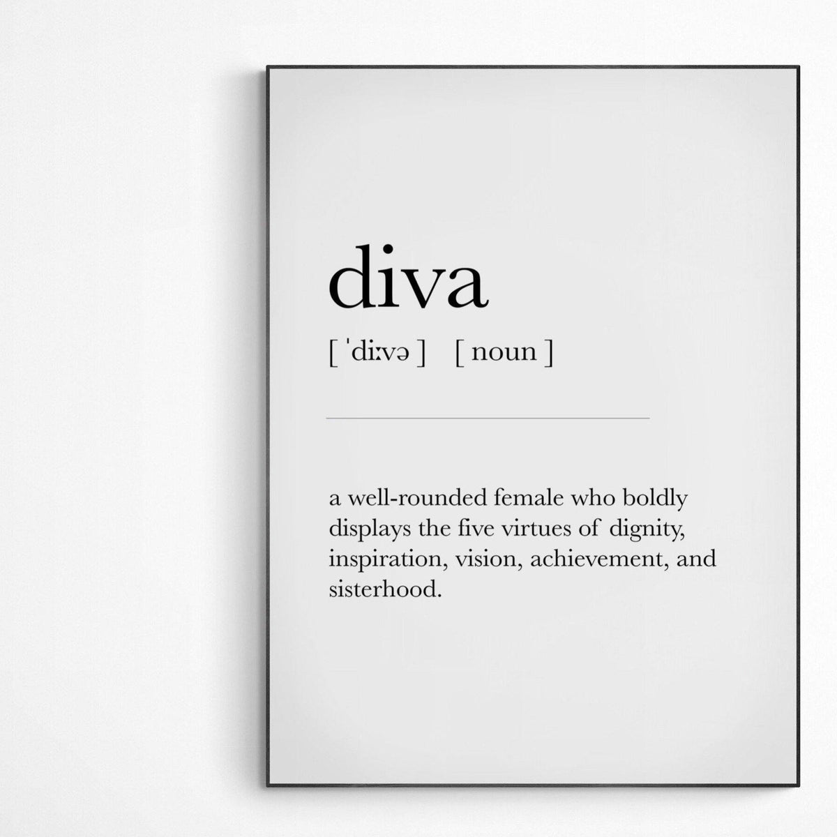 Diva Definition Poster definition print by 98 Types – view 2
