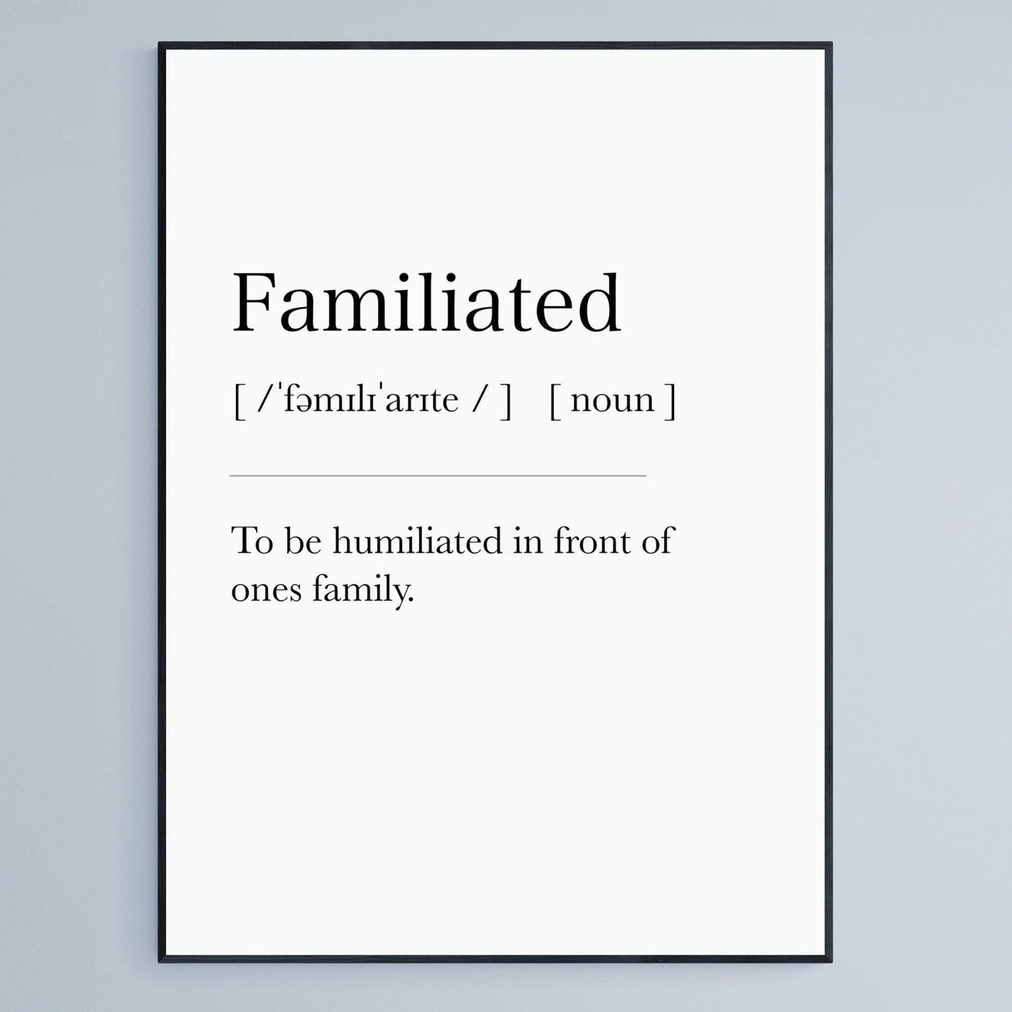 Familiated Definition Print - 98types