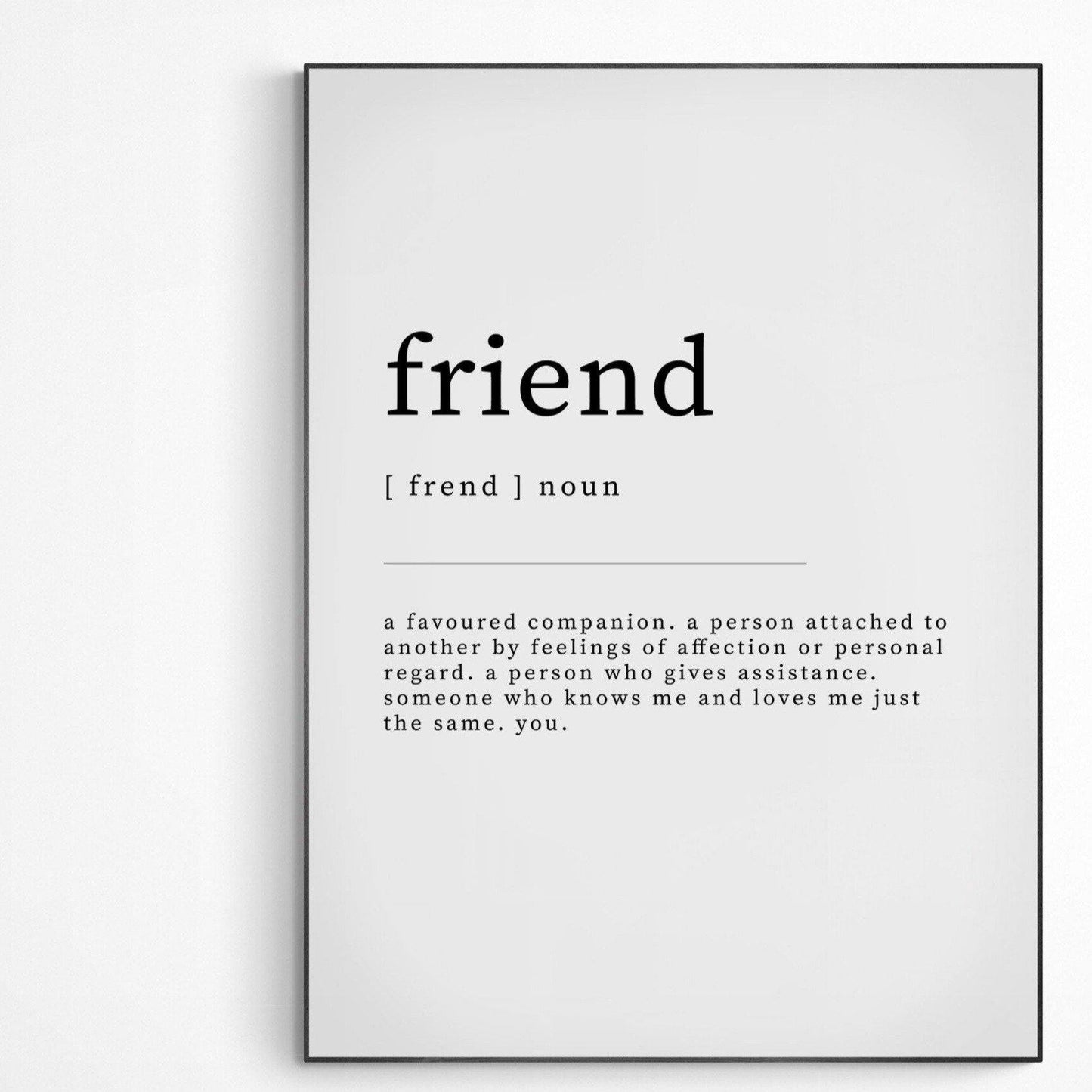Friend Definition Print - 98types