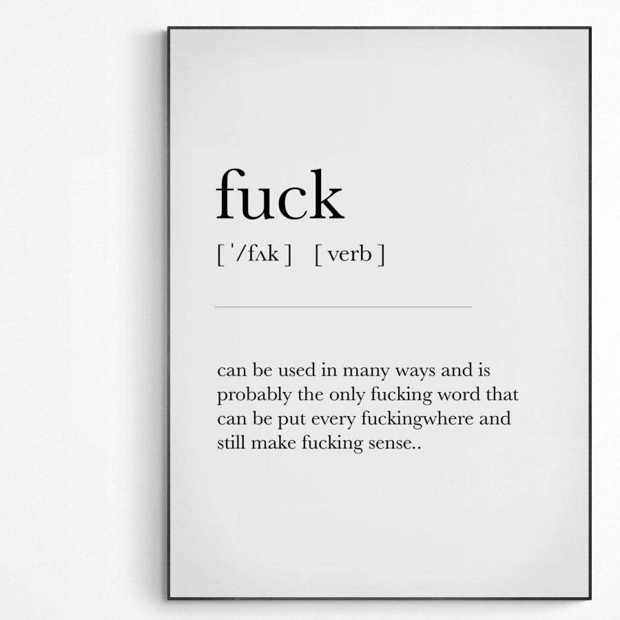 Fuck Definition Print - 98types