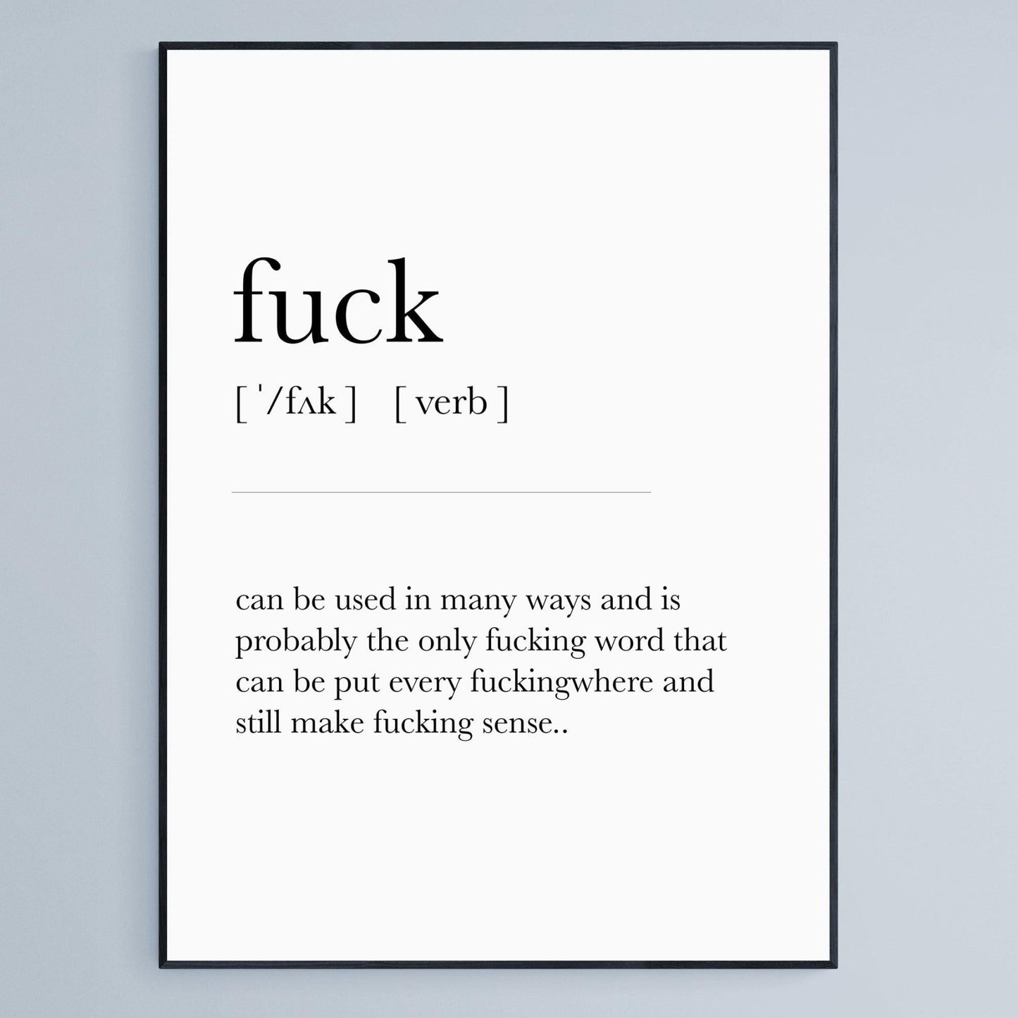 Fuck Definition Print - 98types