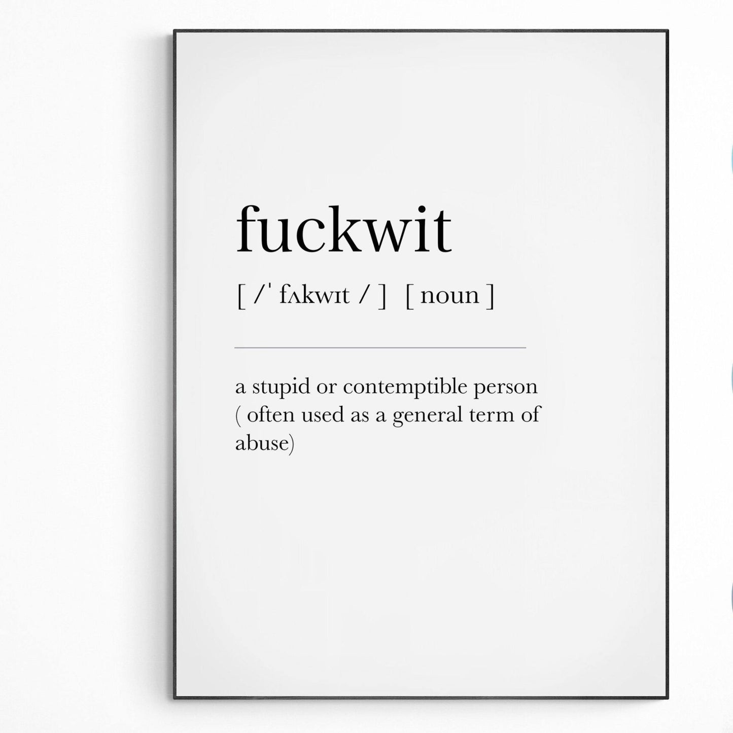 Fuckwit Definition Print - 98types