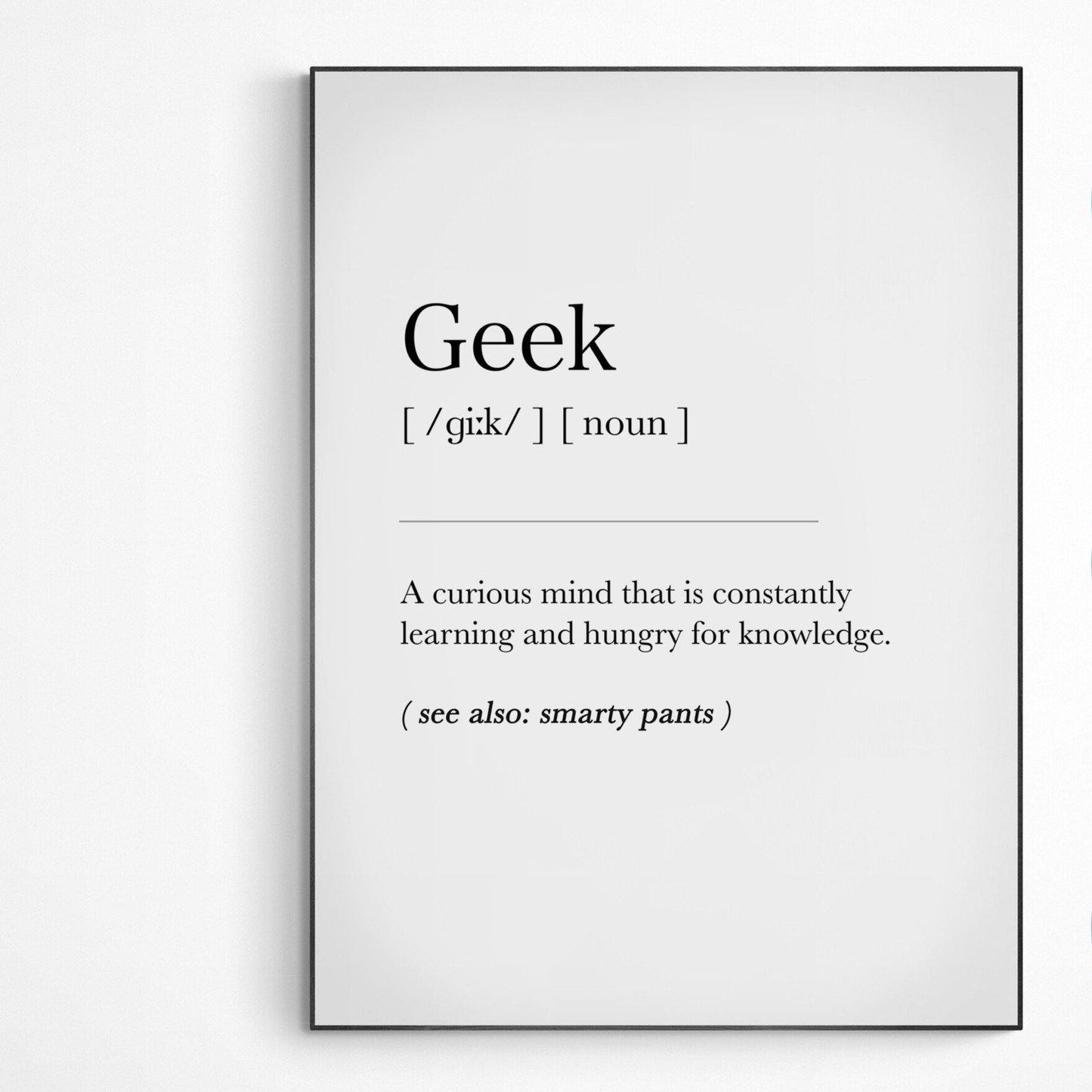 Geek Definition Print - 98types