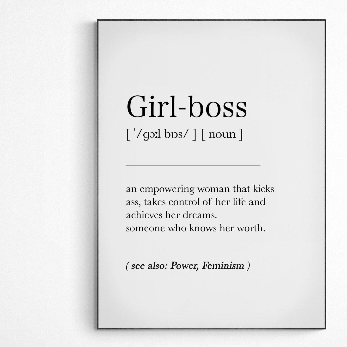 Girl Boss Definition Print - 98typesDefinitions