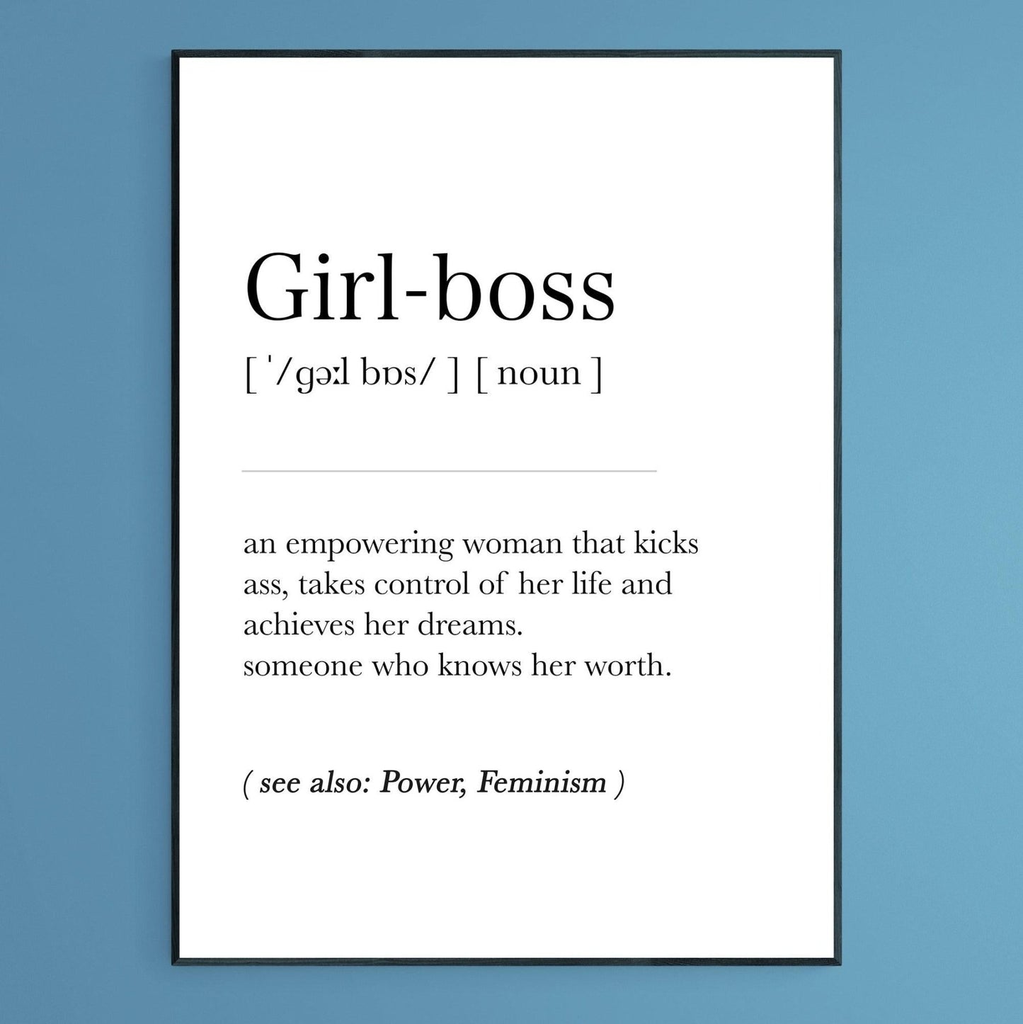 Girl Boss Definition Print - 98typesDefinitions