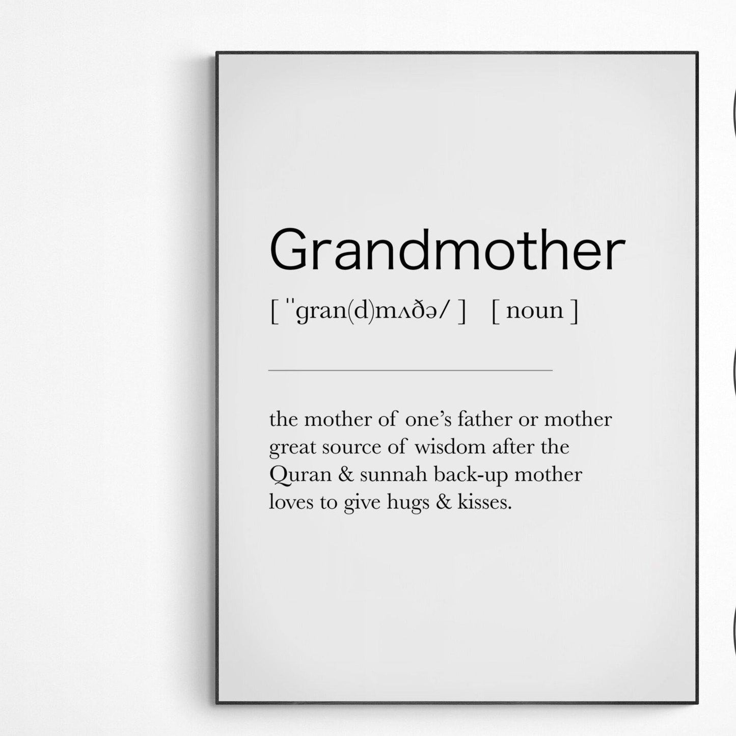 Grandmother Definition Print - 98types