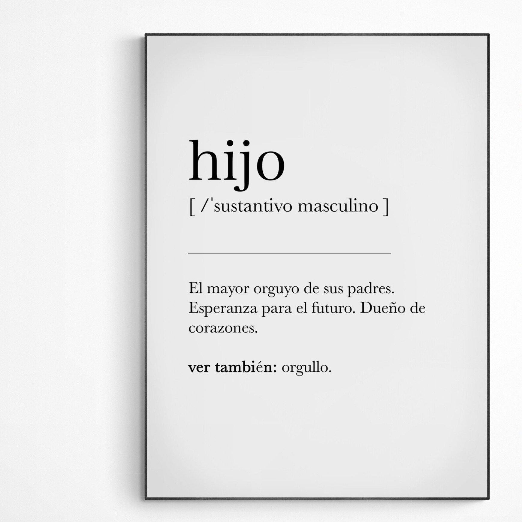 Hijo Definition Print - 98types