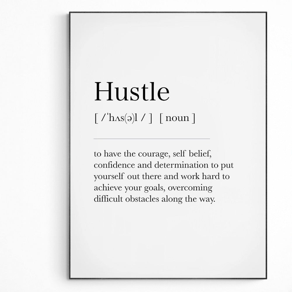 Hustle Definition Print - 98typesDefinitions