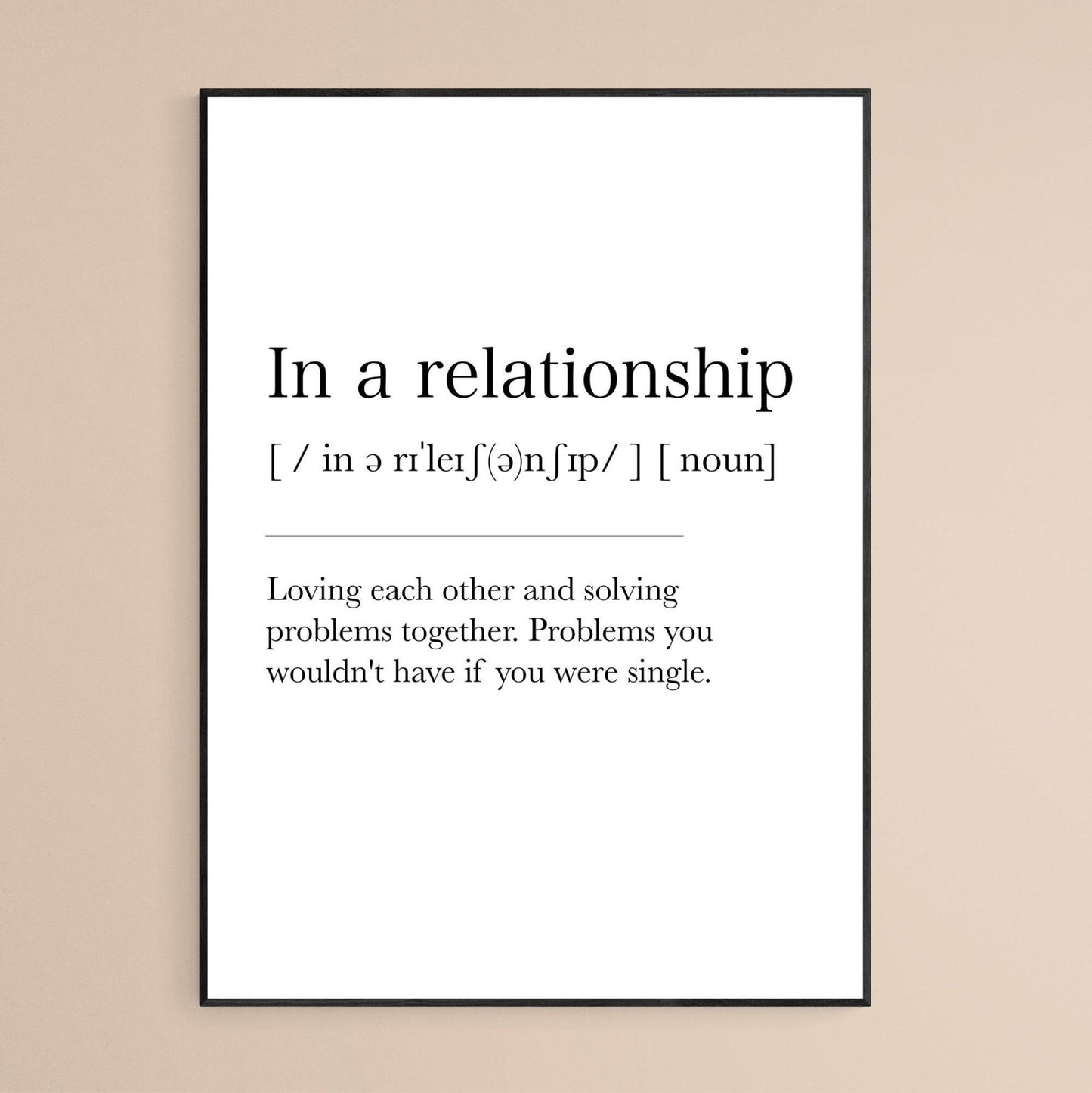 In a relationship Definition Print - 98typesDefinitions