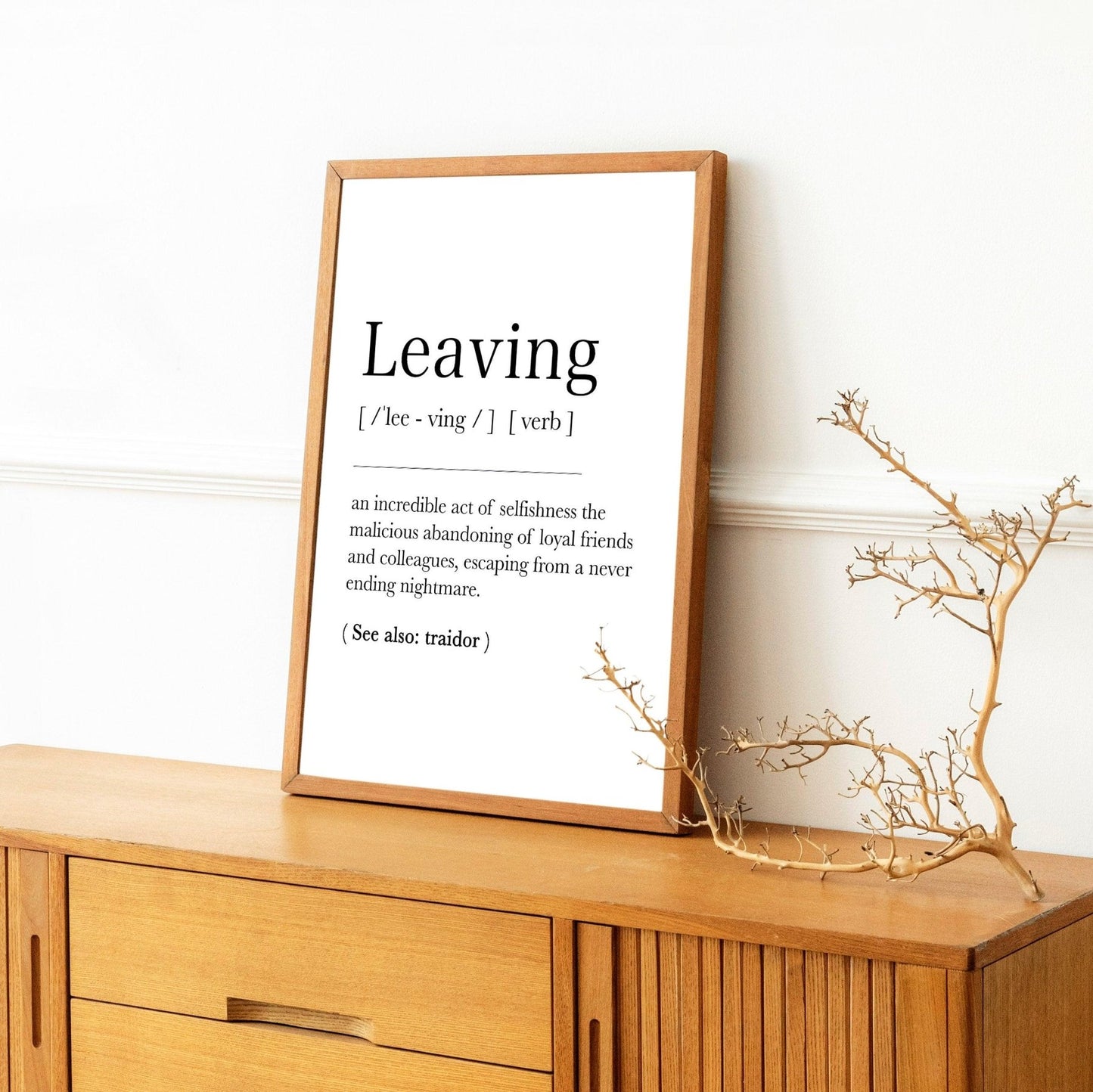 Leaving Definition Print - 98types