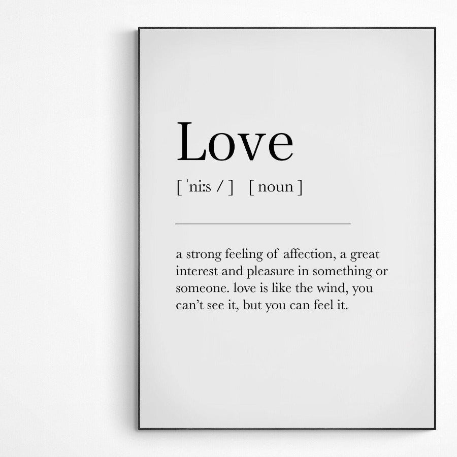 Love Definition Print - 98types