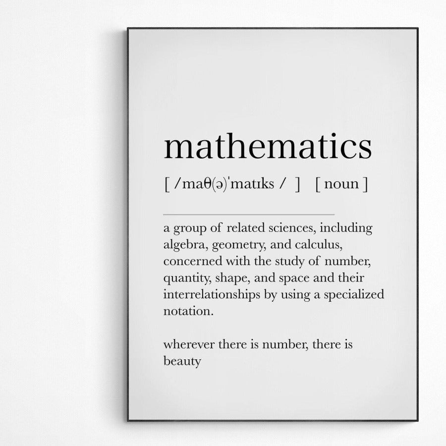 Mathematics Definition Print - 98types