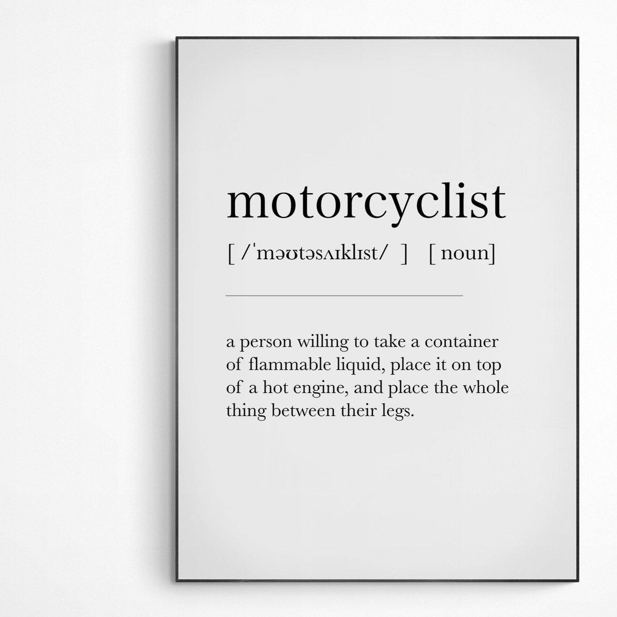Motorcyclist Definition Print - 98types