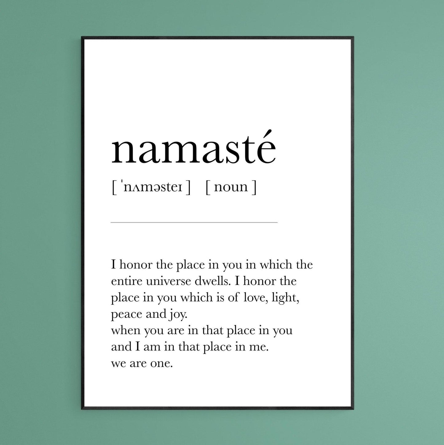 NAMASTE Definition Print - 98types