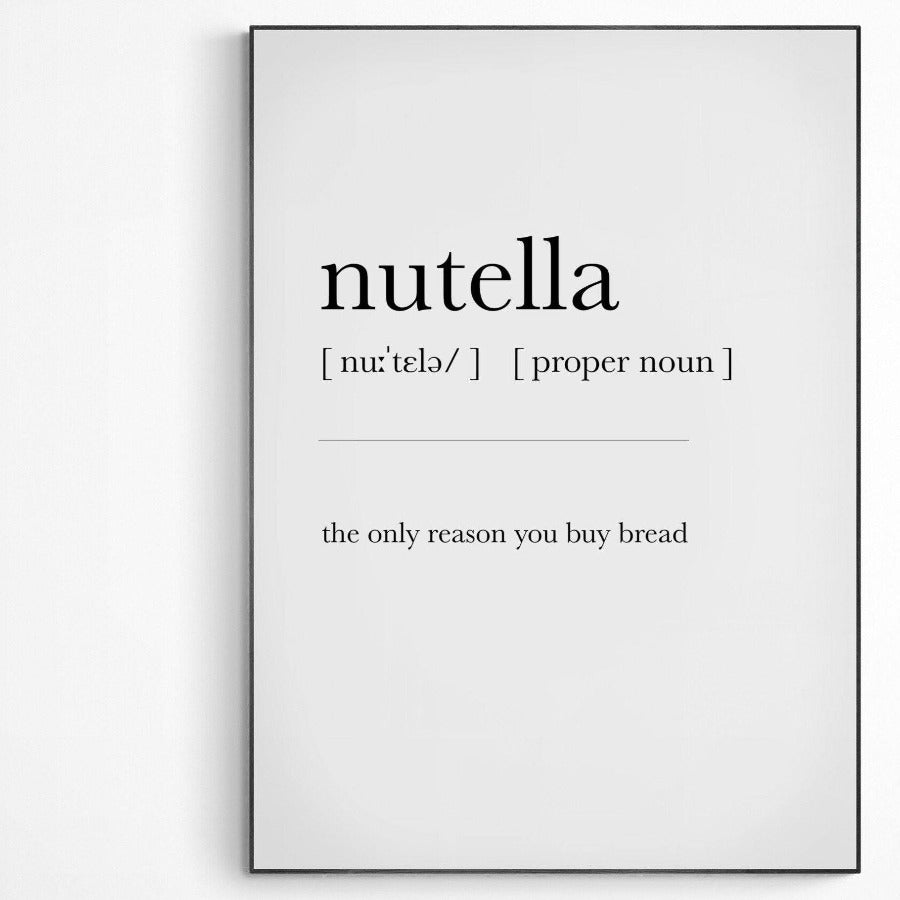 NUTELLA Definition Print - 98types