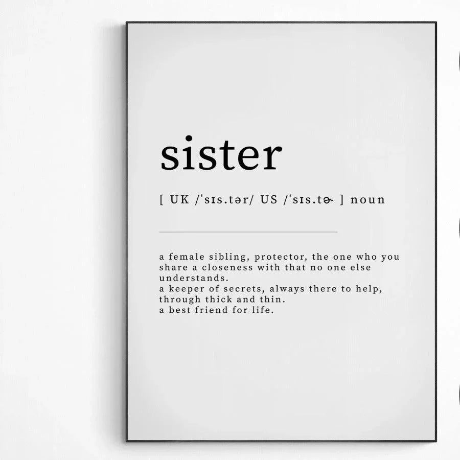 Sister Definition Print - 98types