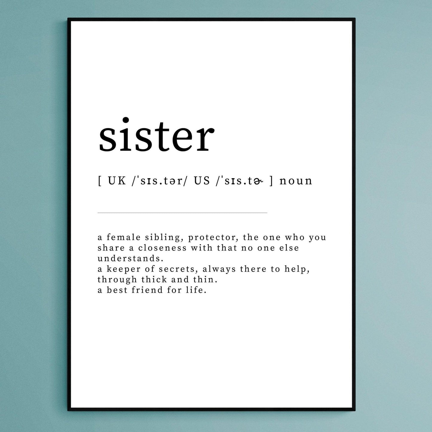 Sister Definition Print - 98types