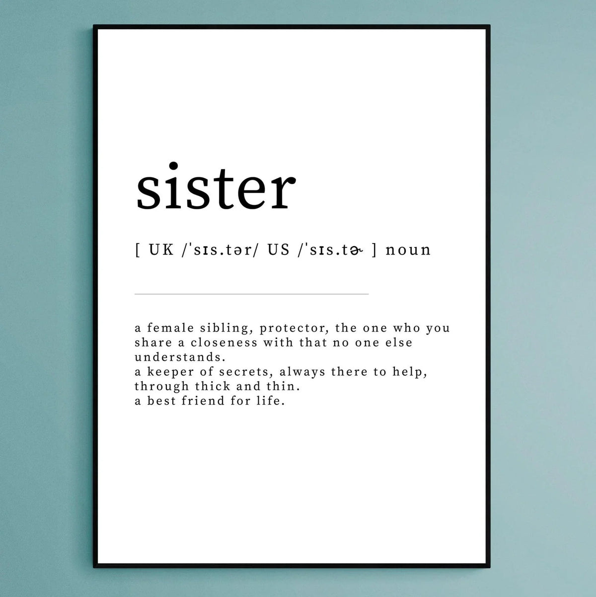 Sister Definition Print - 98types
