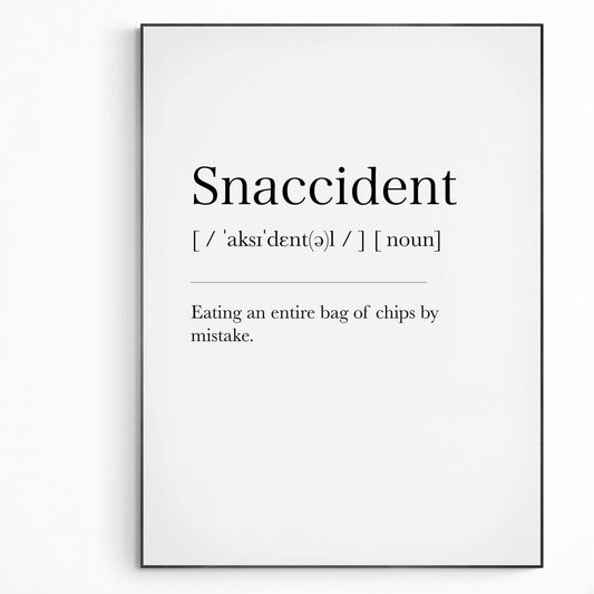 Snaccident Definition Print - 98types