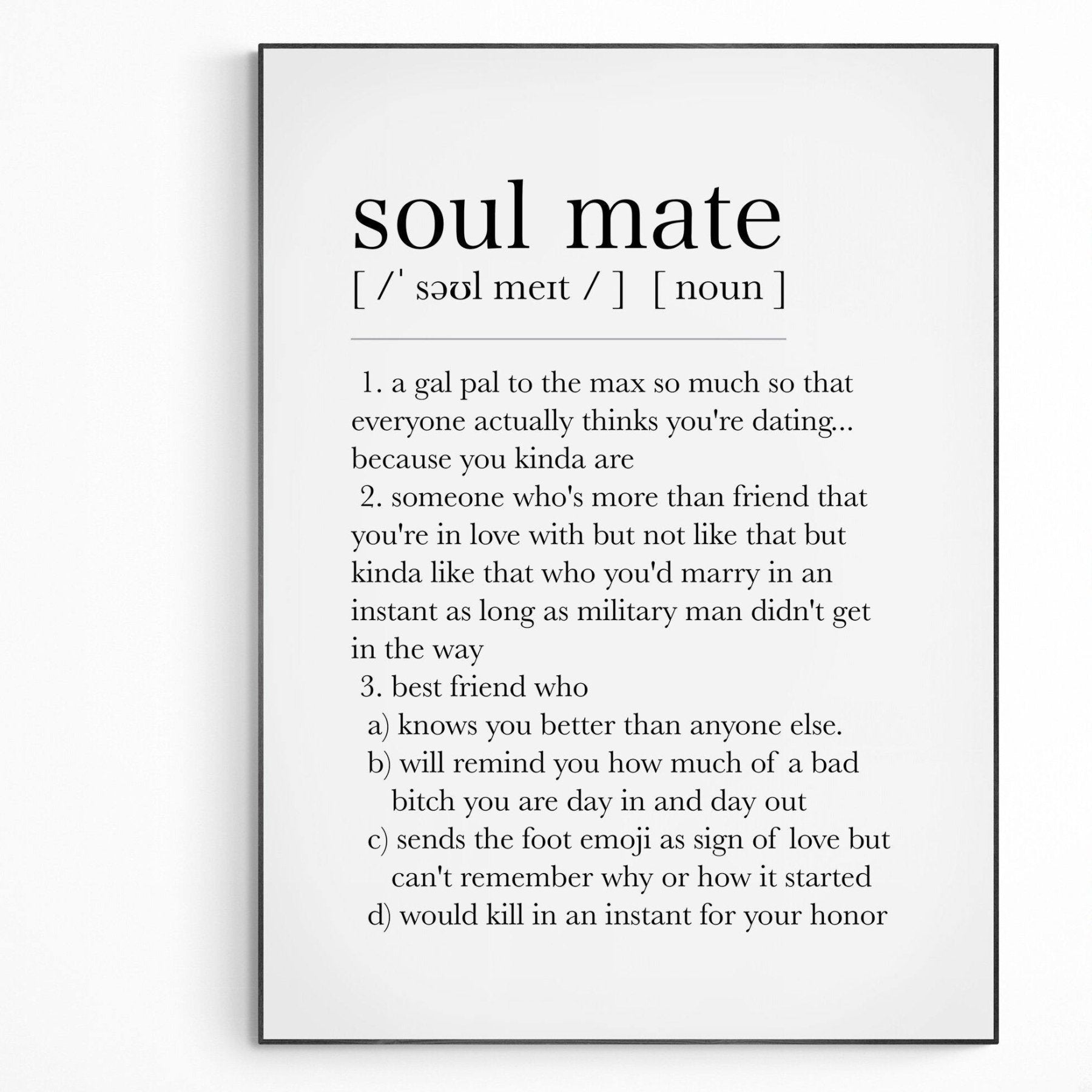 Soul mate Definition Print - 98types