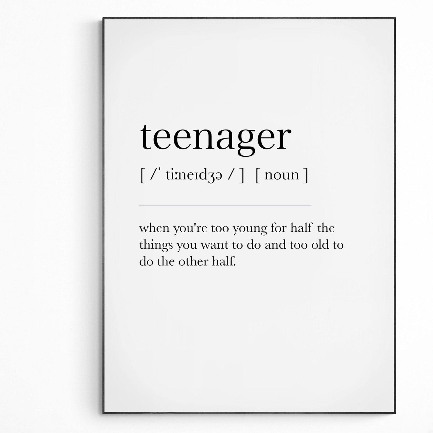 Teenager Definition Print - 98types