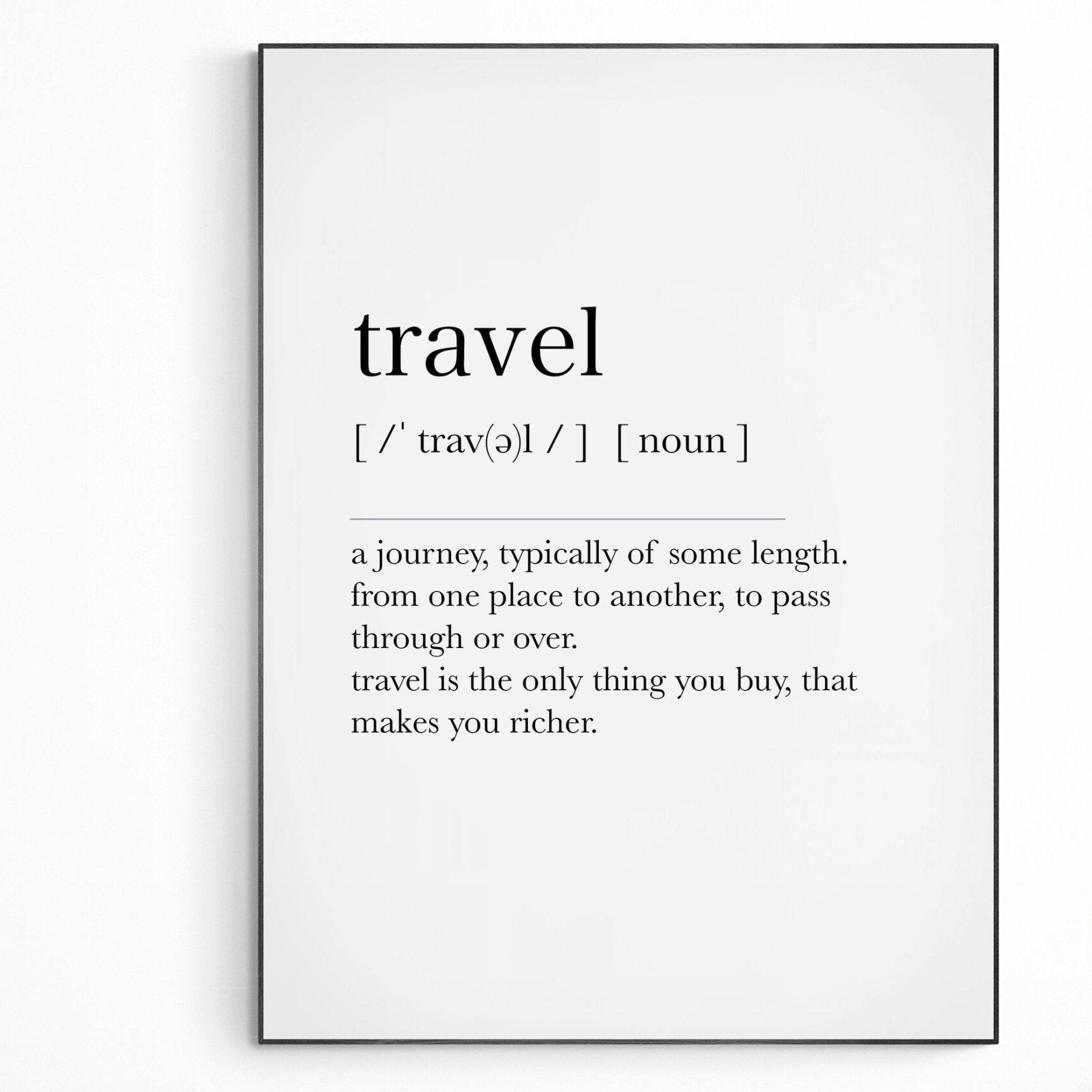 TRAVEL Definition Print - 98types