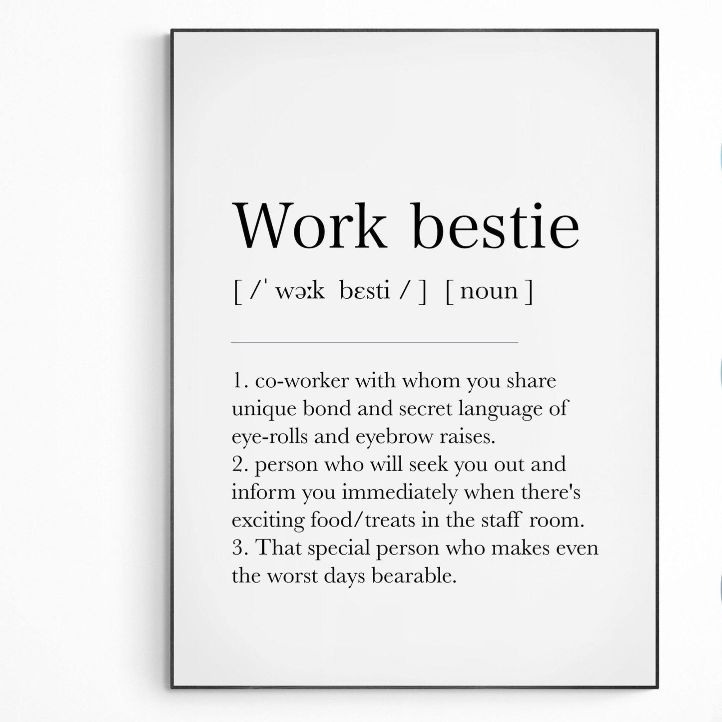 Work Bestie Definition Print - 98types