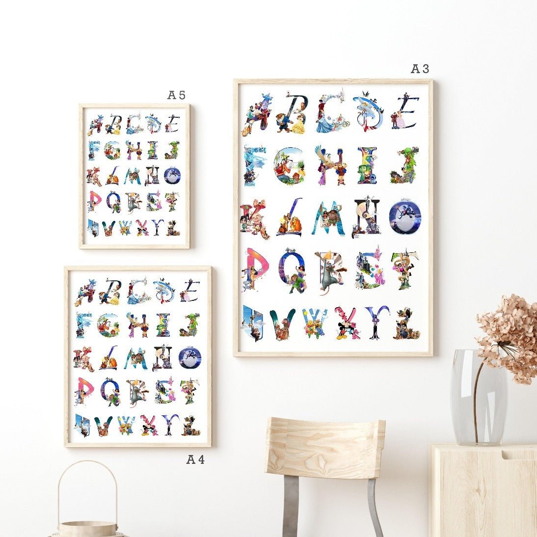 Alphabet Disney Poster | Letters A-Z - 98types