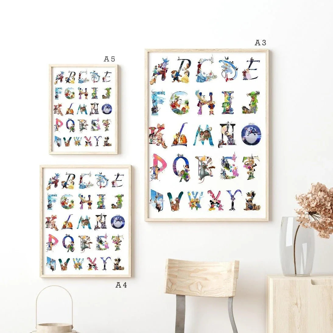 Alphabet Disney Poster | Letters A-Z - 98types