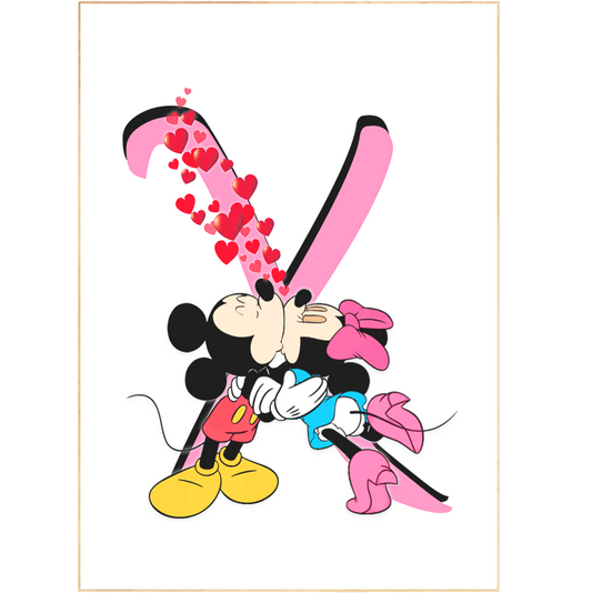 X KISSES LOVERS Poster Disney Letter - 98types