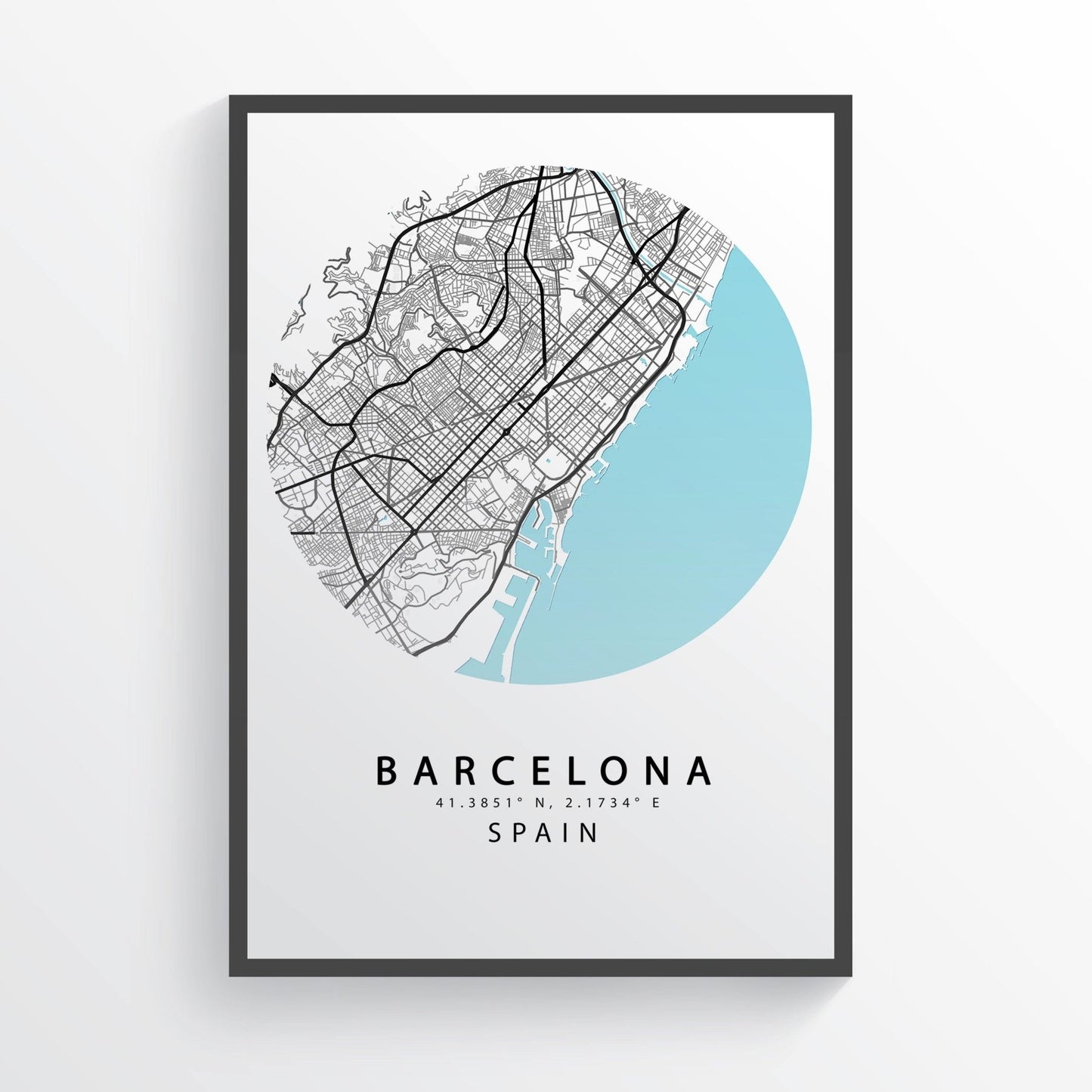 BARCELONA Spain Map Print - 98types