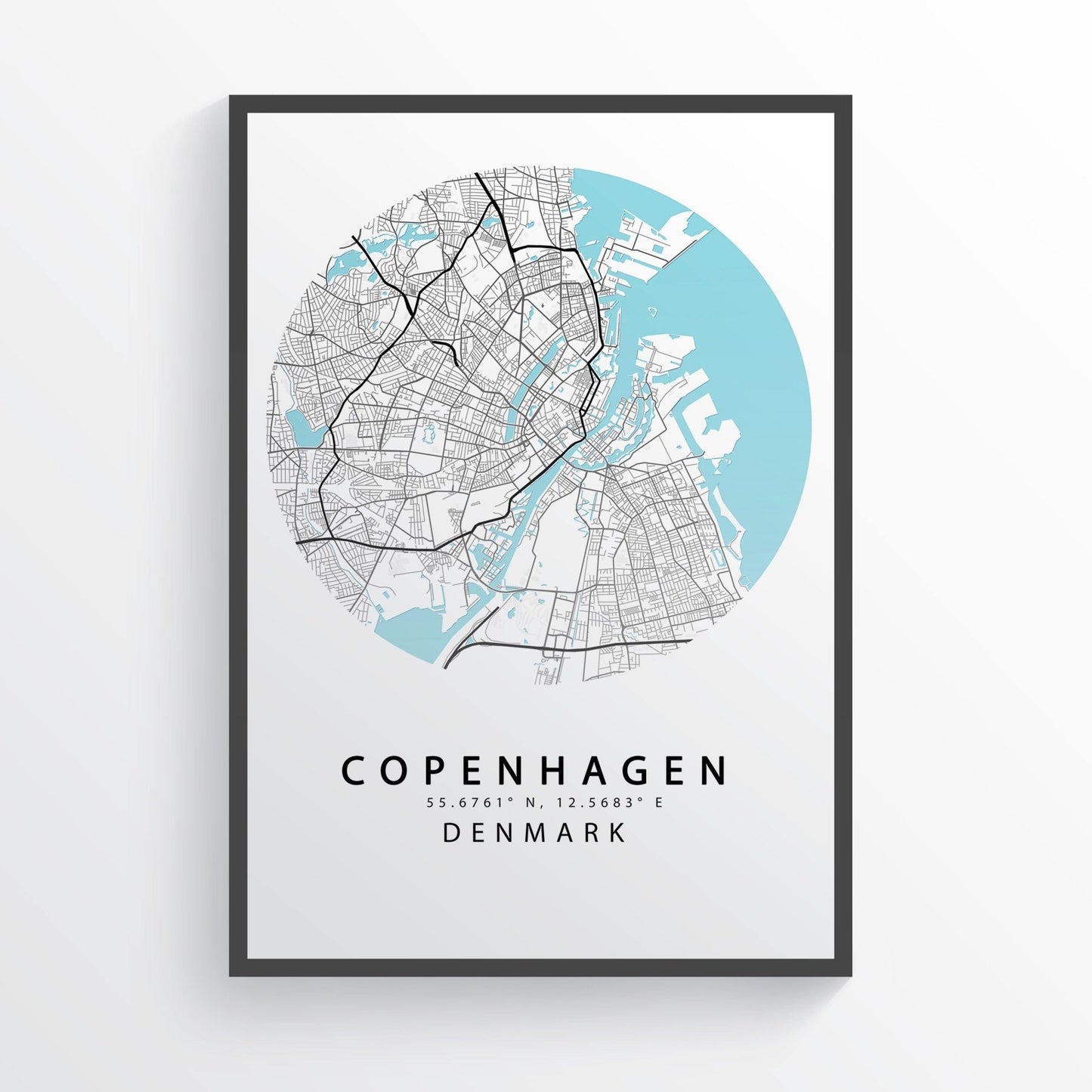 Copenhagen City Map Print - 98typesEurope Maps