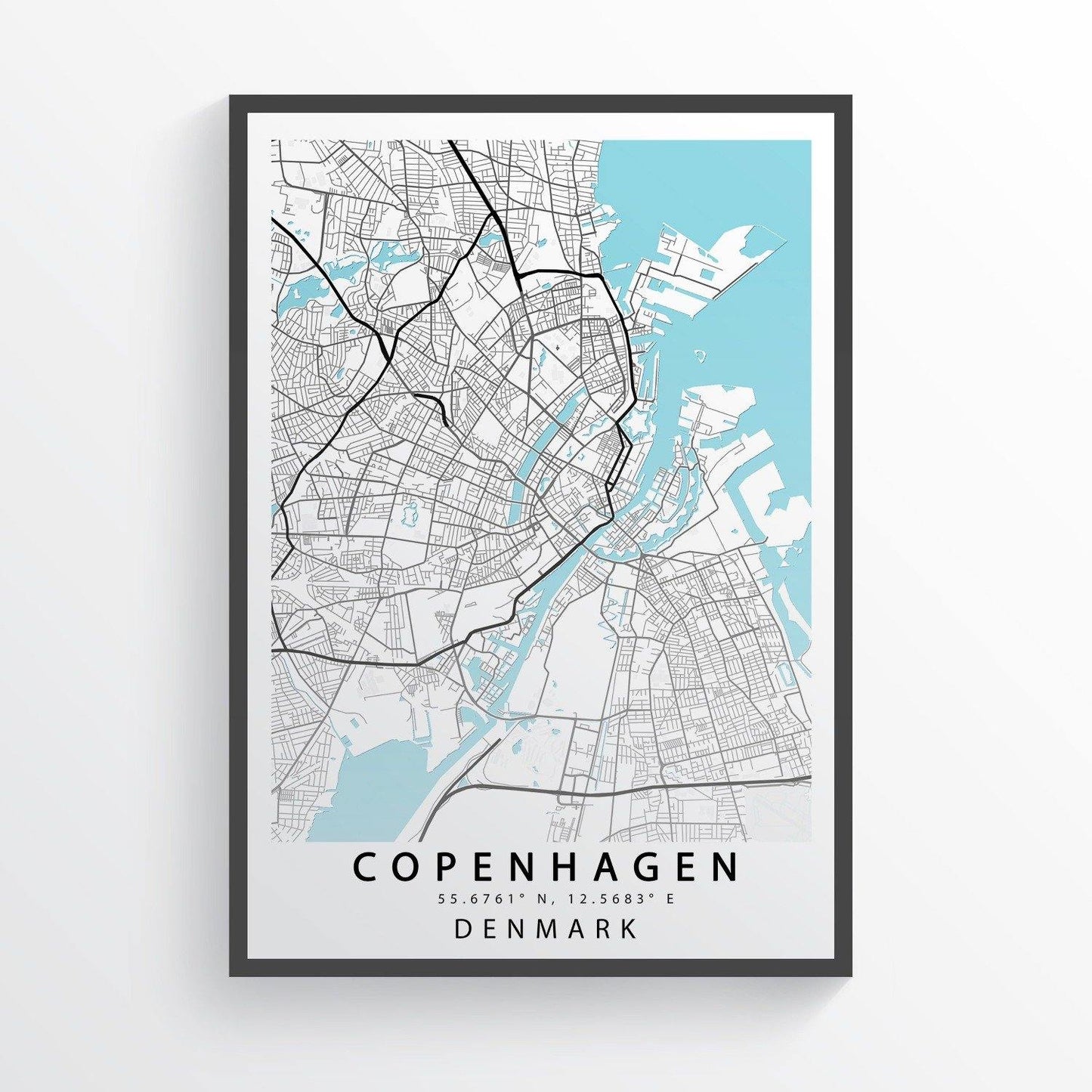 Copenhagen City Map Print - 98typesEurope Maps
