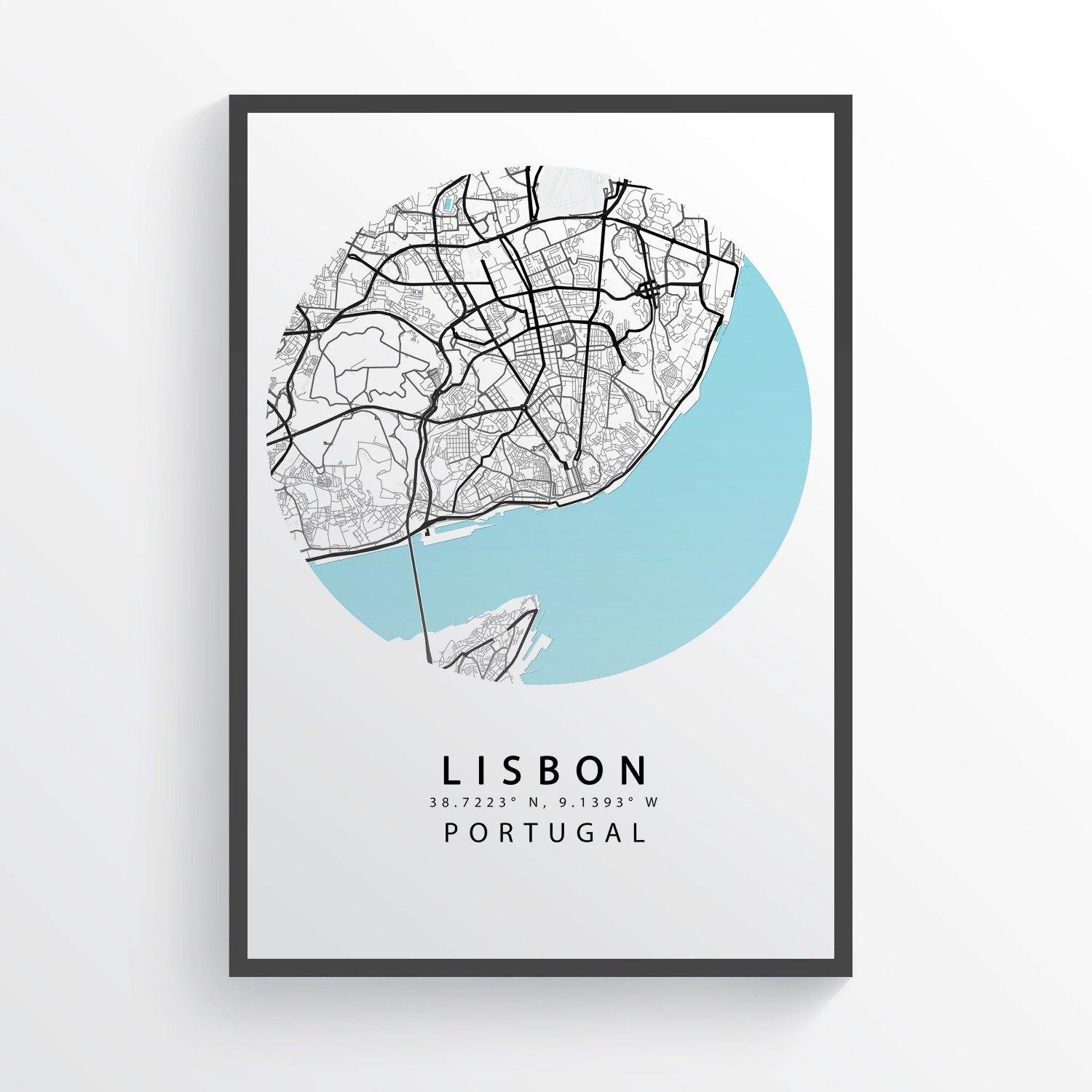 LISBON Map Print - 98types